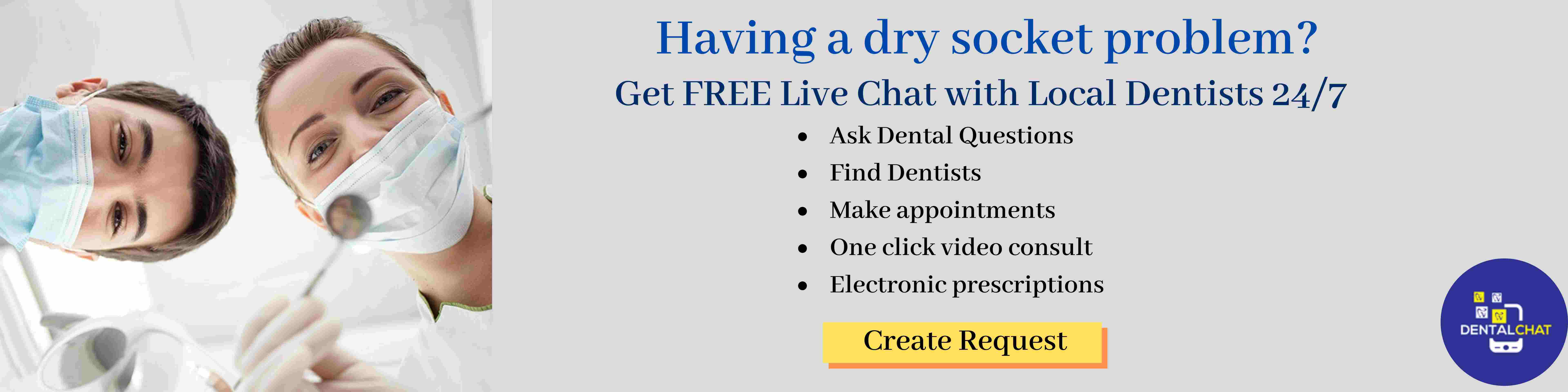 Dental Dry Socket Problems after Wisdom Tooth Extraction. Online Dry Socket Chat